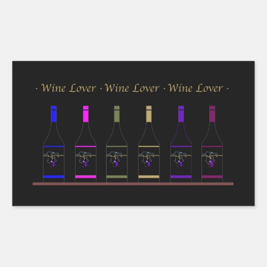 ワイン愛好家_6ボトル 長方形シール (正面)