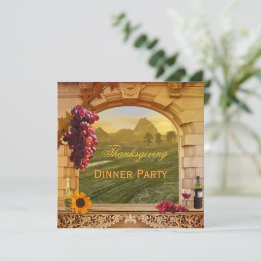 ワイン感謝祭ディナー パーティー招待状 招待状 (スタンド正面)