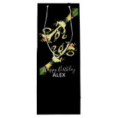 ワイン抱き枕 – シャンパンスプラッシュ – ハッピーバースデー ワインギフトバッグ (裏面)