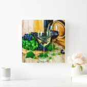 ワイン時間 スクエア壁時計 (ホーム)