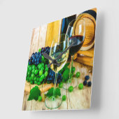 ワイン時間 スクエア壁時計 (傾斜)