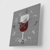 ワイン時間 スクエア壁時計 (傾斜)