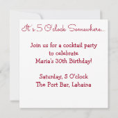 ワイン時間 招待状 (裏面)