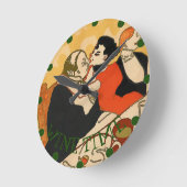 ワイン時間、編集文字、時計 ラウンド壁時計 (傾斜)