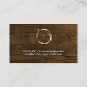 ワイン染色金ゴールド | 木目の背景 名刺 (裏面)