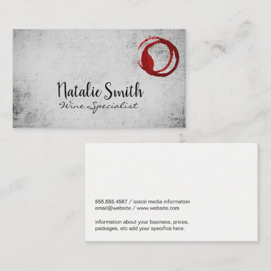 ワイン染色 |テクスチャの背景 名刺 (正面/裏面)