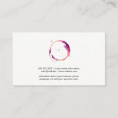 ワイン染色 | ブドウ畑 | 木目の背景 名刺 (裏面)