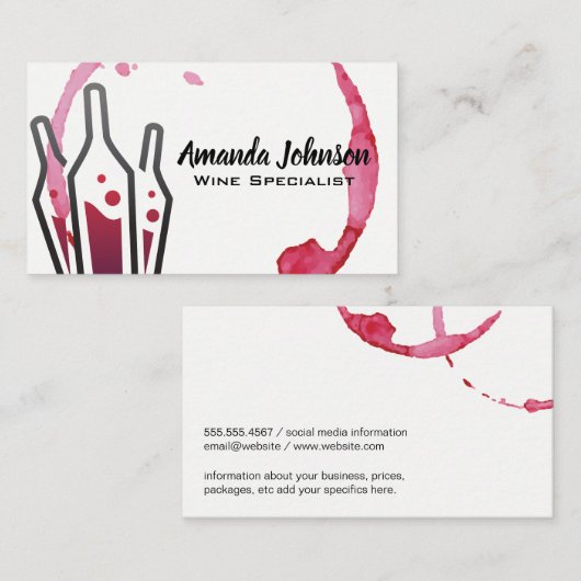 ワイン染色 | ワインボトル 名刺 (正面/裏面)