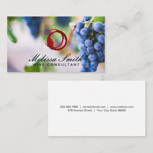 ワイン染色 | ワイン葡萄ブドウ畑 名刺 (正面/裏面)
