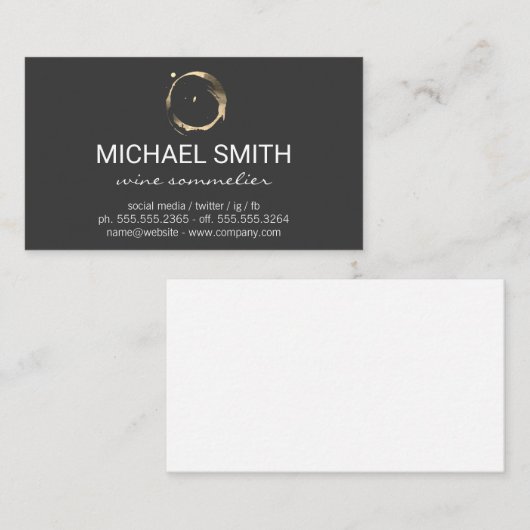 ワイン染色 名刺 (正面/裏面)