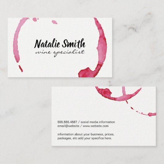 ワイン染色 名刺 (正面/裏面)