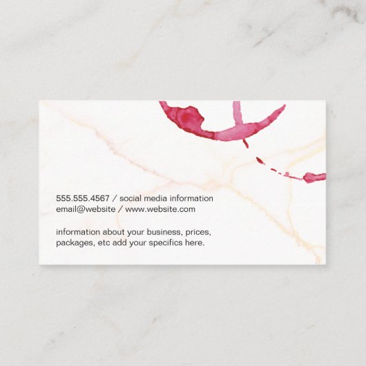 ワイン染色 | 大理石背景 名刺 (裏面)