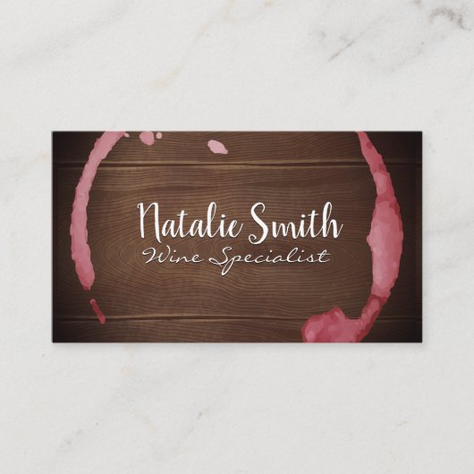 ワイン染色 | 木目背景 名刺 (正面)