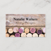 ワイン染色 | 木製テーブルのコルク 名刺 (正面)