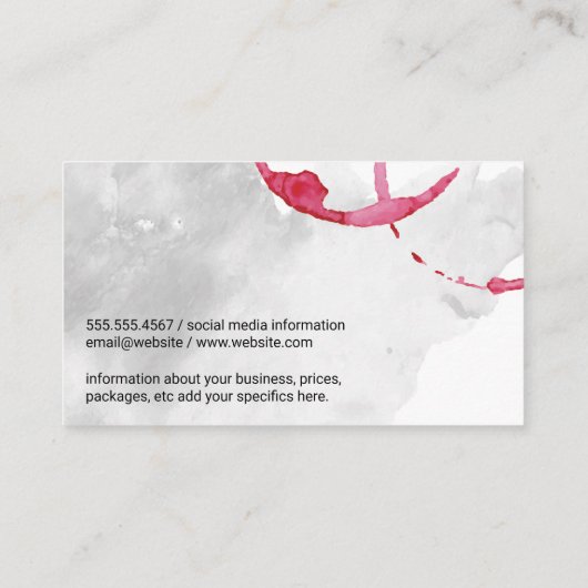 ワイン染色 | 水彩画 名刺 (裏面)