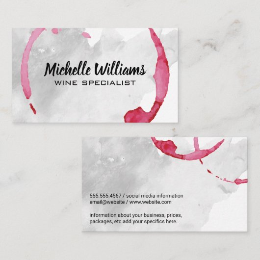 ワイン染色 | 水彩画 名刺 (正面/裏面)