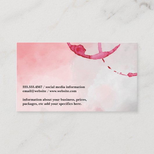 ワイン染色 |水彩背景 名刺 (裏面)