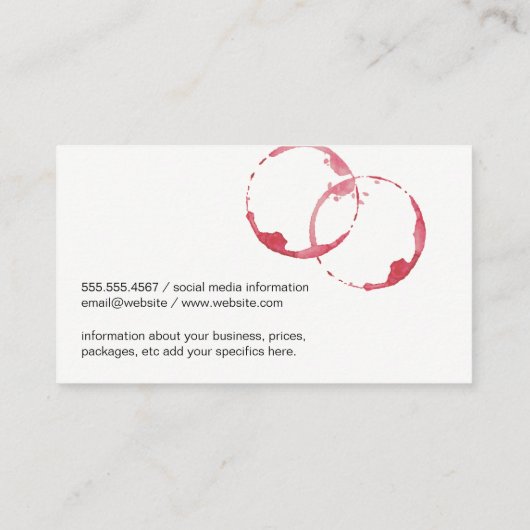 ワイン染色 |水彩 |応援 名刺 (裏面)