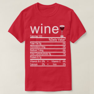 ワイン栄養情報ラベル Tシャツ