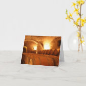 ワイン樽型グリーティングカード カード (黄色い花)