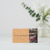 ワイン樽 | ぶどう | ボトル | コルク 名刺 (スタンド正面)