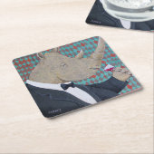 ワイン油を含むコースター スクエアペーパーコースター (アングル)