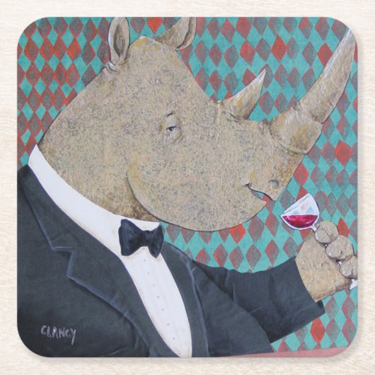 ワイン油を含むコースター スクエアペーパーコースター (正面)