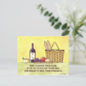 ワイン油&パン感動的葉書 ポストカード (スタンド正面)