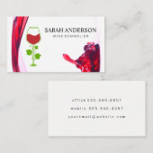 ワイン注ぎスプラッシュ | つる植物ロゴ 名刺 (正面/裏面)