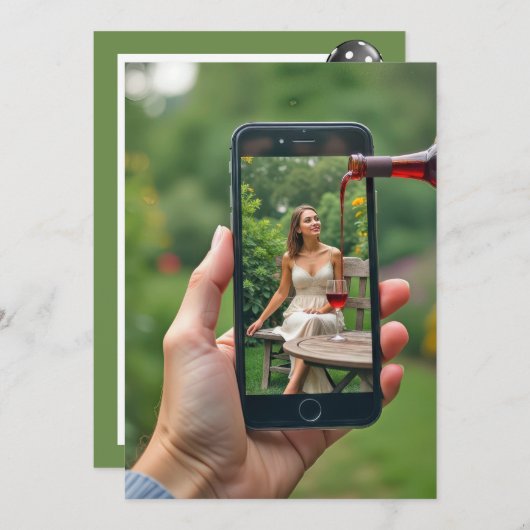 ワイン注ぎ25thバースデーパーティー 招待状 (正面/裏面)