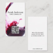 ワイン注ぎ | スプラッシュ | QRスキャンコード 名刺 (正面/裏面)