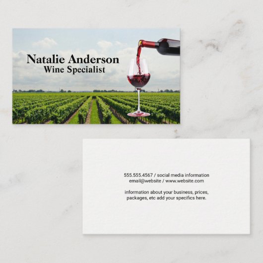 ワイン注ぎ | ワイナリーヴィネヤードエステート 名刺 (正面/裏面)