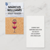 ワイン注ぎ |大理石コルクの背景 名刺 (正面/裏面)