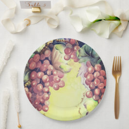 ワイン用トスカーナ赤ブドウお祝い ペーパープレート
