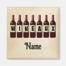 ワイン用レッドワインボトルが並びカスタマイズた マグネット