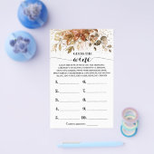 ワイン秋のブライダルシャワーゲームカードを推測 チラシ (シングル)