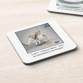 ワイン笑わされるユーモア「セルブロックシラーズ」コースター コースター (左側)