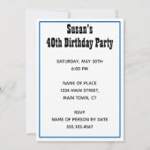 ワイン約40歳の誕生日おもしろい招待状 招待状 (裏面)