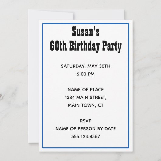 ワイン約60誕生日おもしろい招待状 招待状 (裏面)