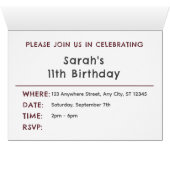 ワイン紙吹雪水カラードット誕生日招待状 (内部横(下))