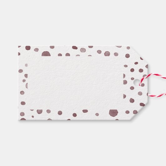 ワイン紙吹雪水色ドットギフトラベル ギフトタグ (正面(横))