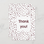ワイン紙吹雪水色ドットサンキューカード サンキューカード (正面/裏面)