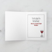 ワイン素晴らし誕生日カー男性へド カード (内部)