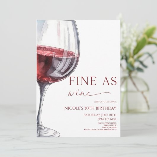 ワイン素晴らし赤ワエレガントイン誕生日パーティー 招待状 (スタンド正面)
