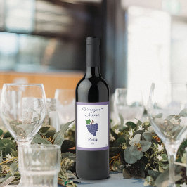 ワイン素朴ボトルラベルブドウ付きシール ワインラベル