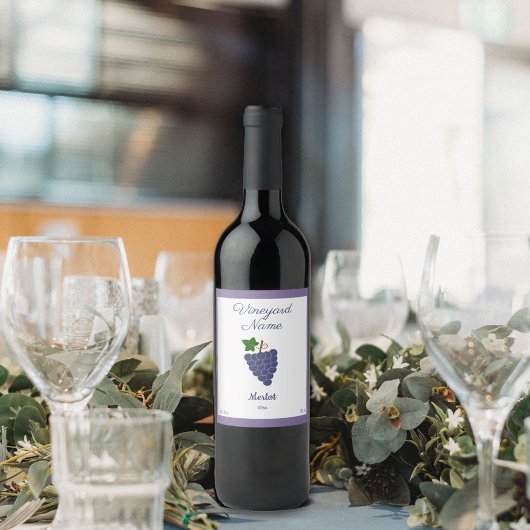 ワイン素朴ボトルラベルブドウ付きシール ワインラベル