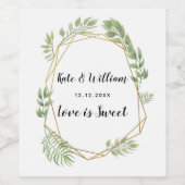 ワイン結婚のラベル葉の緑の葉の結晶 ワインラベル (シングルラベル)