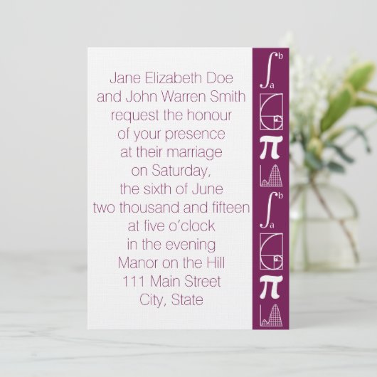 ワイン結婚式招待状 招待状 (スタンド正面)