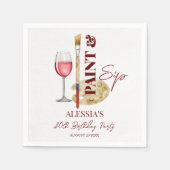 ワイン絵を描とアートをテーマにしたパーティーテンプレート スタンダードカクテルナプキン (正面)