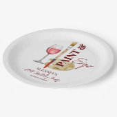 ワイン絵を描とアートをテーマにしたパーティーテンプレート ペーパープレート (アングル)